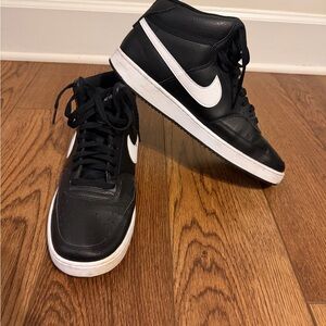 Nike Men's Court Vision Black and White Sneakers